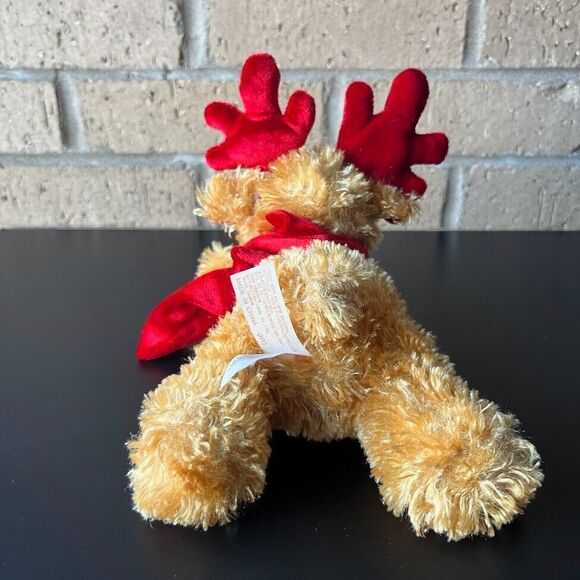 Dan Dee Christmas Reindeer Deer Moose Red Antlers & Scarf Stuffed Plush Animal - Picture 2 of 11